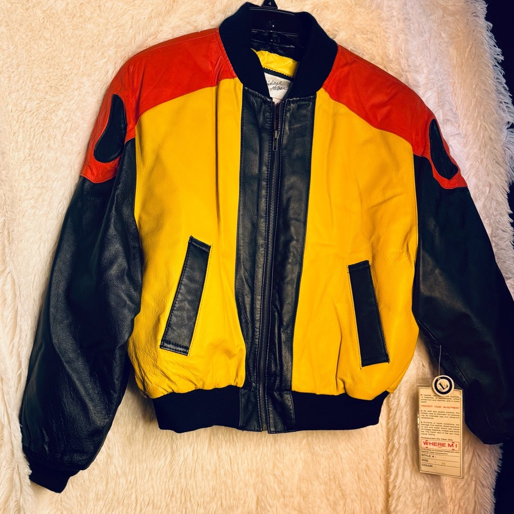 🔥 NWT Authentic Michael Hoban “Where Mi?” Bulls Leather Jacket (1991) 🐂 - Picture 2 of 5